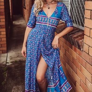 COPY - Arnhem Dress Sugar Maxi in Summer Blues Sm…